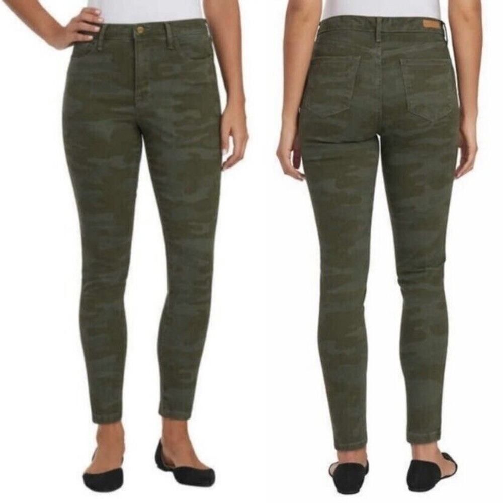 Social Standard By Sanctuary High Rise Skinny Jeans Green Camo Size 12/31